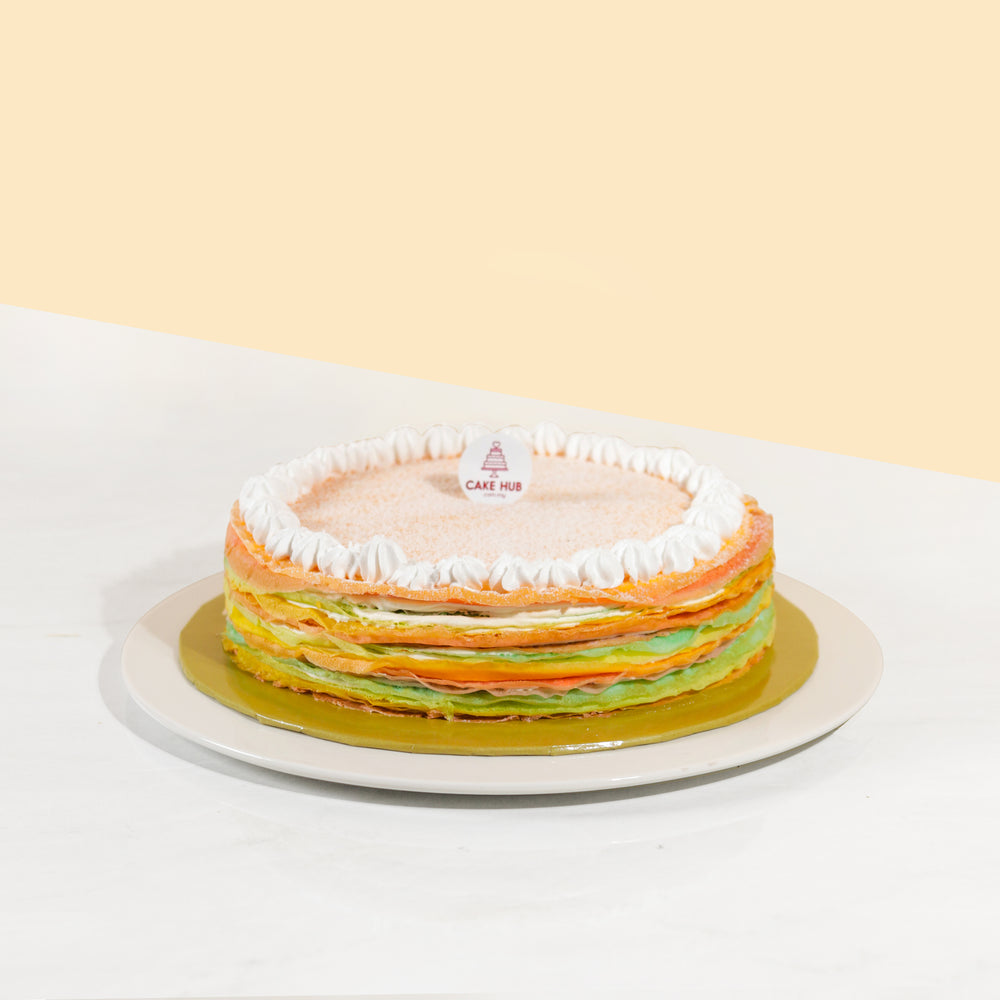 Rainbow vanilla mille crepe