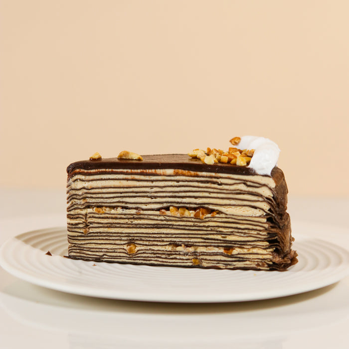 Peanut Chocolate Crepe Cake 8 inch - Cake Together - Online Birthday Cake Delivery