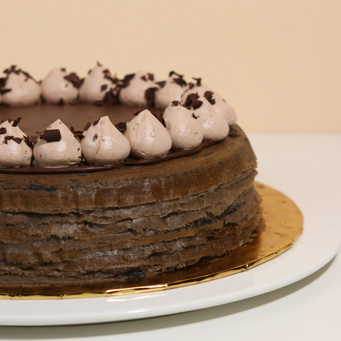 Dark Chocolate Mille Crepe 8 inch - Cake Together - Online Birthday Cake Delivery