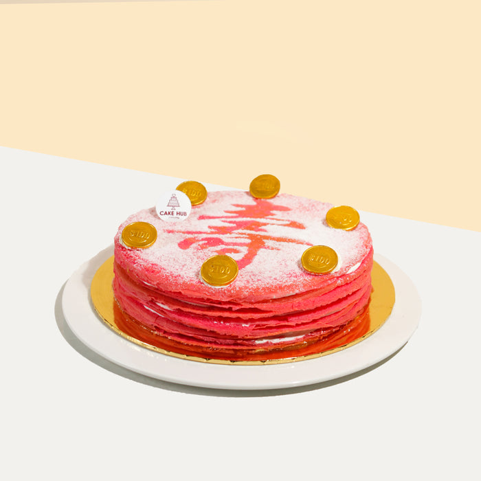 The Longevity Red Velvet Mille Crepe Cake 8 inch - Cake Together - Online Birthday Cake Delivery