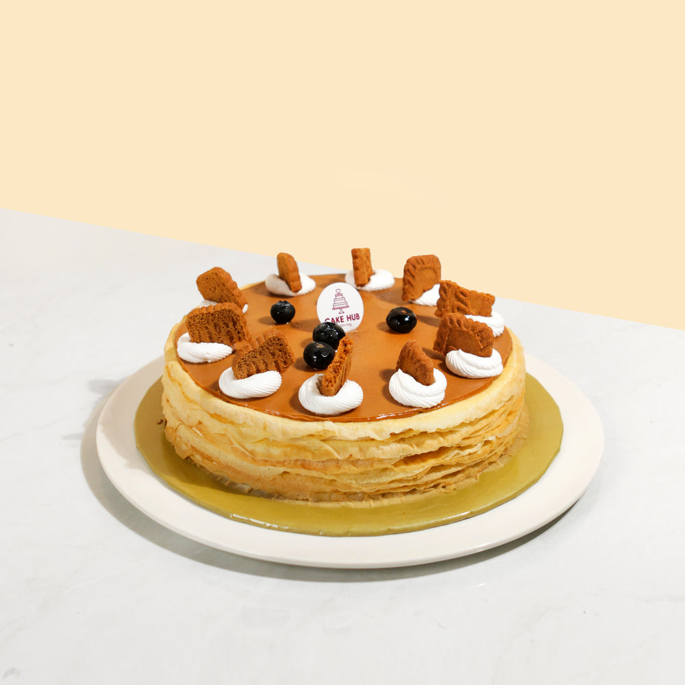 Speculoos Biscuit Mille Crepe Cake 8 inch - Cake Together - Online Birthday Cake Delivery