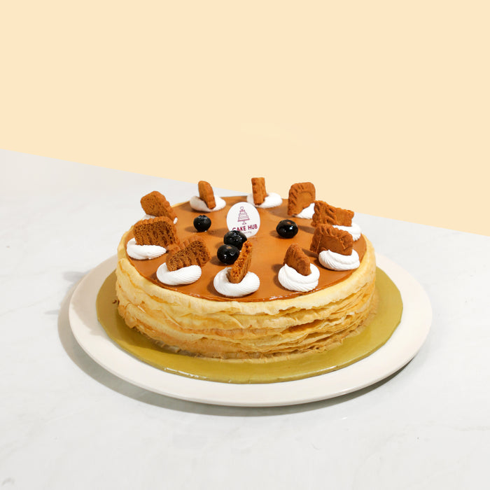 Speculoos Biscuit Mille Crepe Cake 8 inch - Cake Together - Online Birthday Cake Delivery