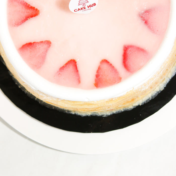 Strawberry Crepe Cake 8 inch - Cake Together - Online Birthday Cake Delivery