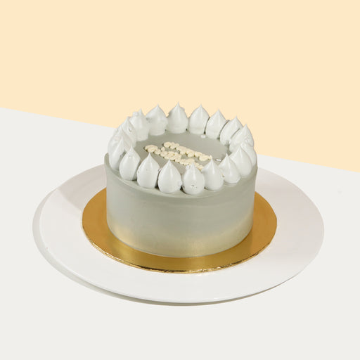 Korean styled cake with grey buttercream 