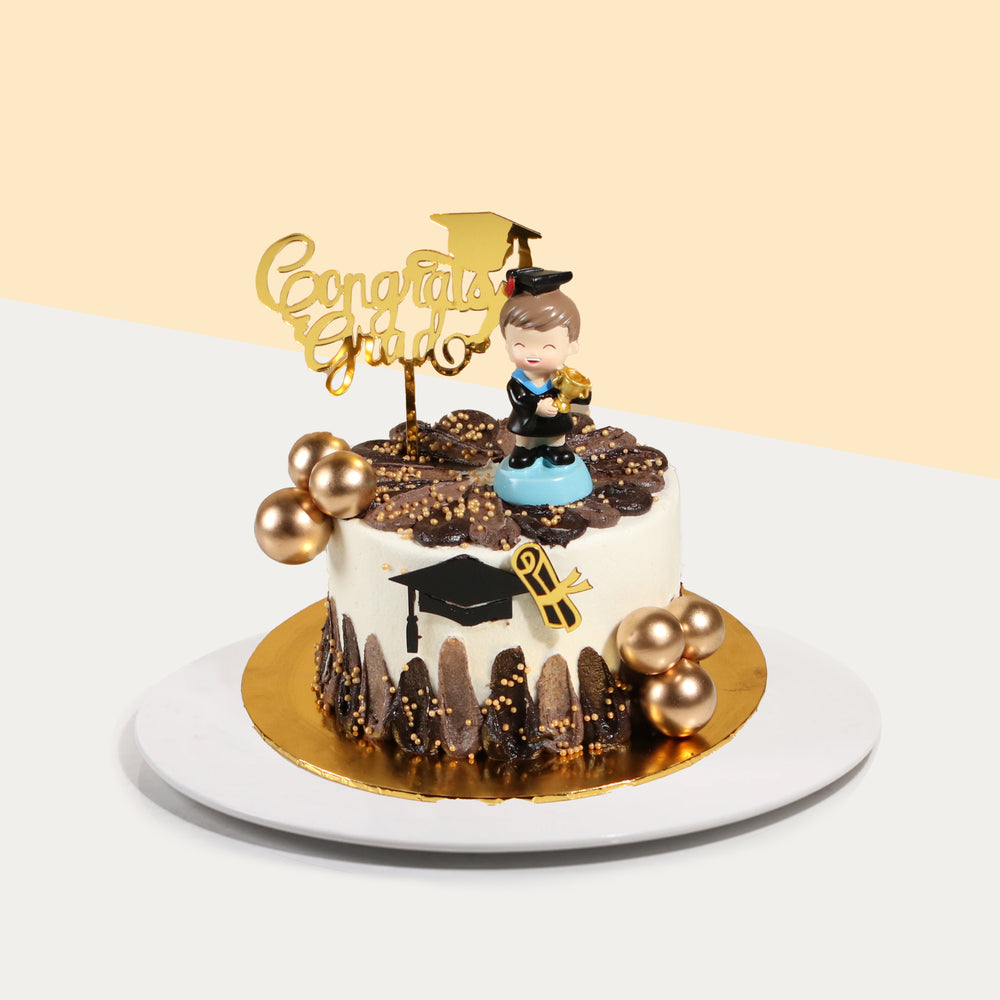 Graduation themed cake for male