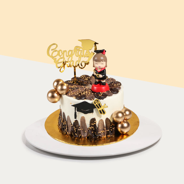 Graduation themed cake for female