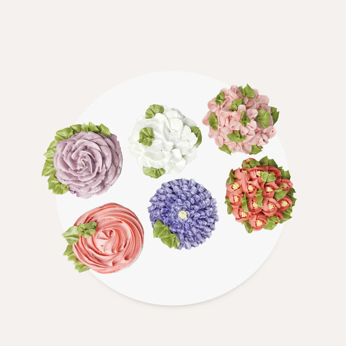 Korean Flowers Cupcakes 6 Pieces - Cake Together - Online Birthday Cake Delivery