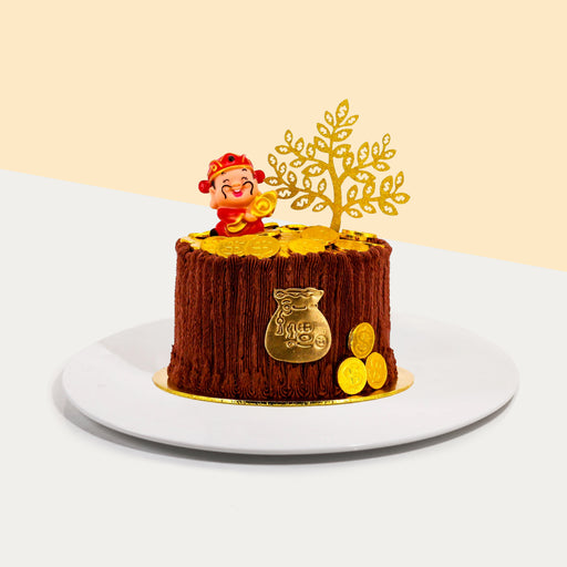 Buttercake decorated to look like a money tree