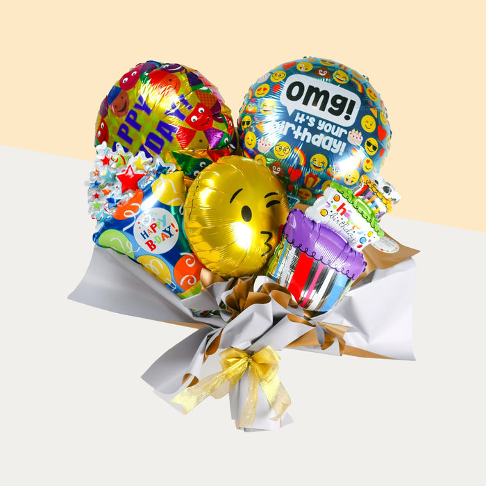 Birthday bouquet consisting of foil balloons