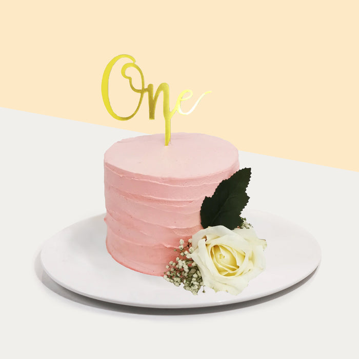 Pink smash cake for babies